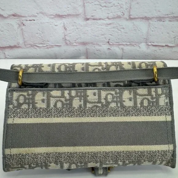 Authentic Dior Saddle Oblique Gray Belt Crossbody Bag - Picture 4 of 14